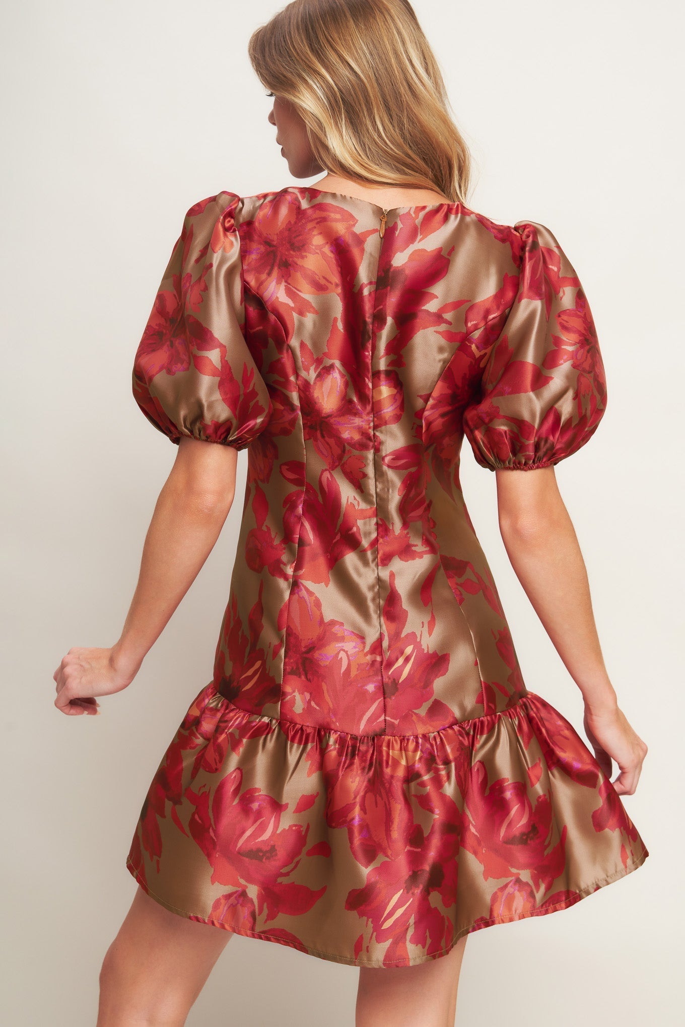 GARDENIA FIRE WOVEN MINI DRESS Flying Tomato